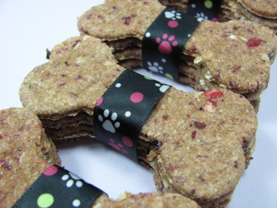 Cranberry Oatmeal Dog Biscuit DoggyDessertChef.com