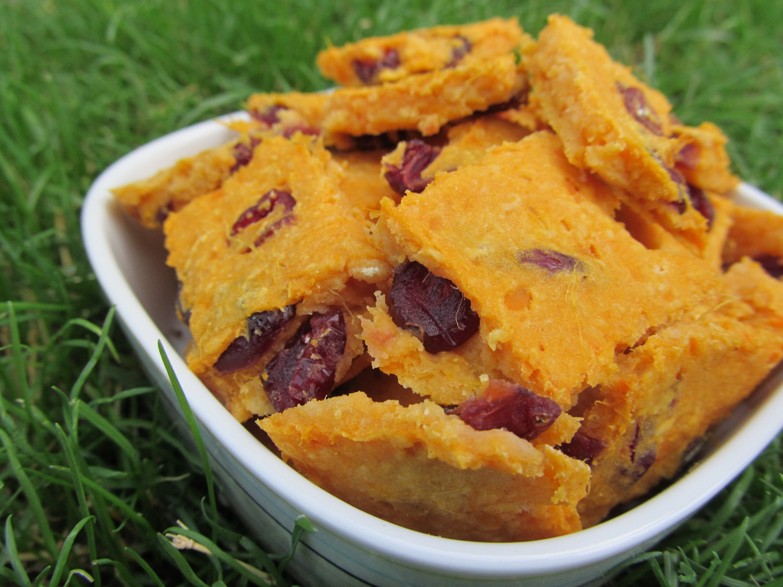 While you’re out doing your food shopping make sure to grab and extra sweet potato and some dried cranberries so you can whip up these tasty gluten-free treats.