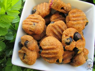 (wheat and dairy-free, vegetarian) blueberry pumpkin dog treat/biscuit recipe