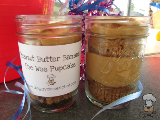 peanut butter banana pee wee pupcakes dog treat recipe