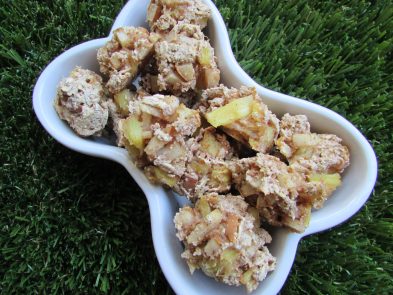 (wheat and dairy-free, vegan, vegetarian) pineapple pear dog treat/biscuit recipe