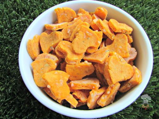 (wheat and gluten-free) cheesy sweet potato dog treat/biscuit recipe