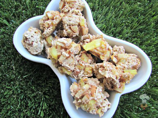 (wheat and dairy-free, vegan, vegetarian) pineapple pear dog treat/biscuit recipe