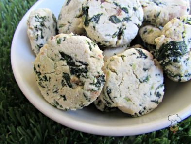 (wheat, gluten and dairy-free) apple bacon spinach dog treat/biscuit recipe