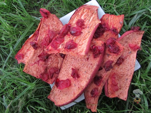 (dairy, gluten, grain and wheat-free, vegan, vegetarian) cranberry mint sweet potato chews dog treat recipe