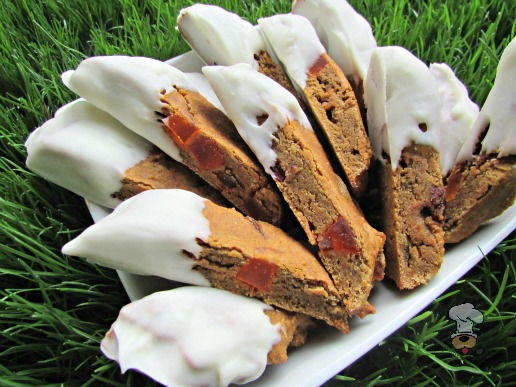 (wheat and gluten-free) yogurt dipped fruitcake biscotti dog treat recipe