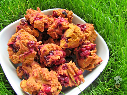 (wheat, gluten and dairy-free, vegan, vegetarian) raspberry pumpkin dog treat/biscuit recipe