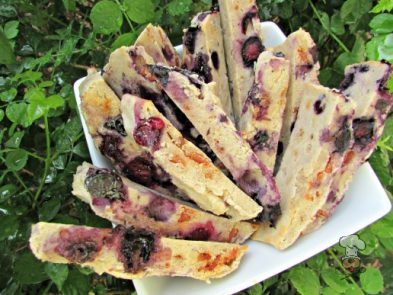 (wheat and gluten-free) blueberry bacon biscotti dog treat recipe