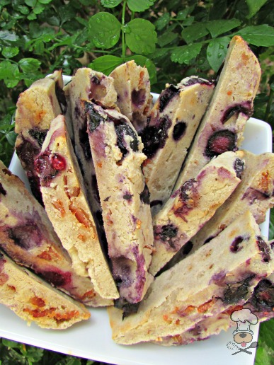 (wheat and gluten-free) blueberry bacon biscotti dog treat recipe