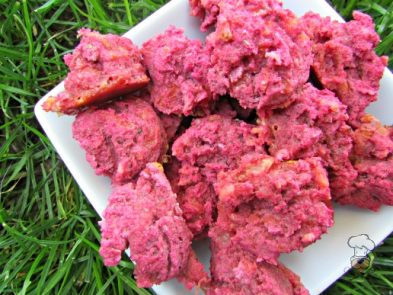 (wheat and gluten-free) cheesy bacon beets dog treat/biscuit recipe