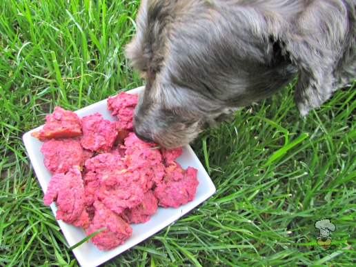 (wheat and gluten-free) cheesy bacon beets dog treat/biscuit recipe