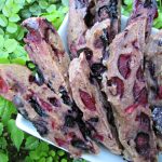 (wheat and dairy-free, vegan, vegetarian) blueberry cherry mint biscotti dog treat recipe