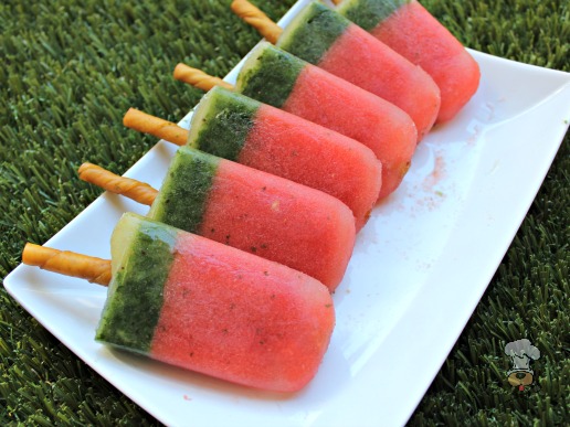 (wheat, gluten, grain and dairy-free, vegan, vegetarian) frozen kiwi watermelon dog treat recipe