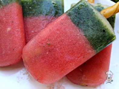 (wheat, gluten, grain and dairy-free, vegan, vegetarian) frozen kiwi watermelon dog treat recipe