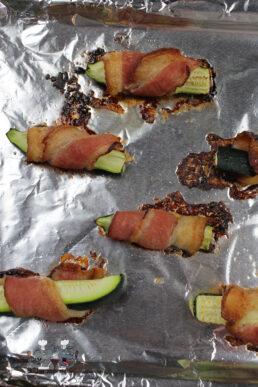 bacon wrapped zucchini dog treat recipe