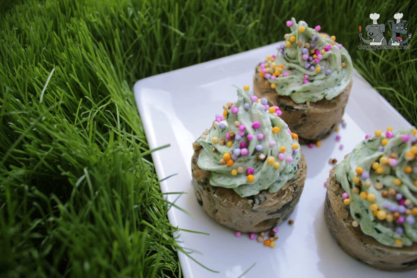 Banana Spinach Dog Cupcake Treat
