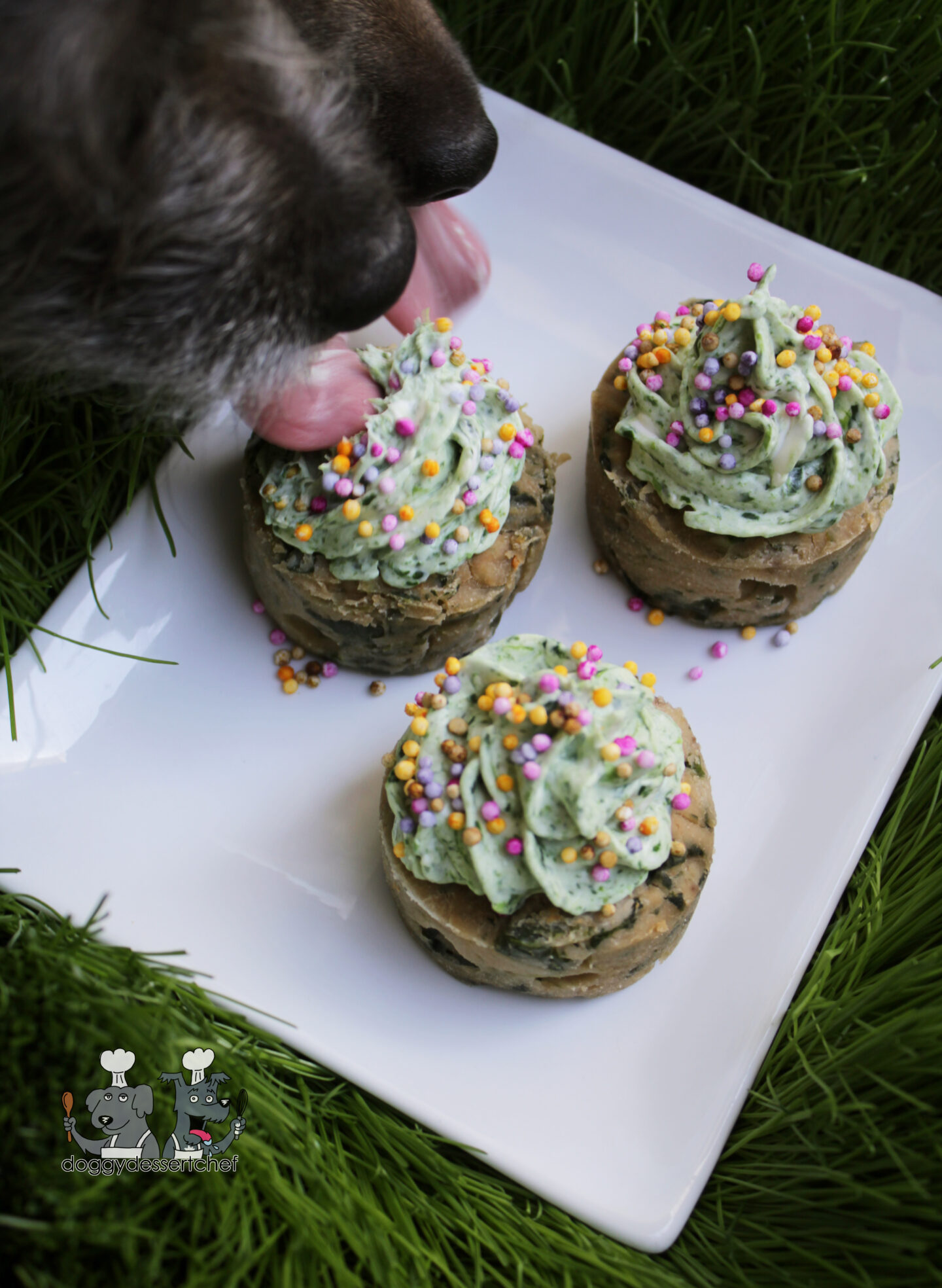 Banana Spinach Dog Cupcake Treat