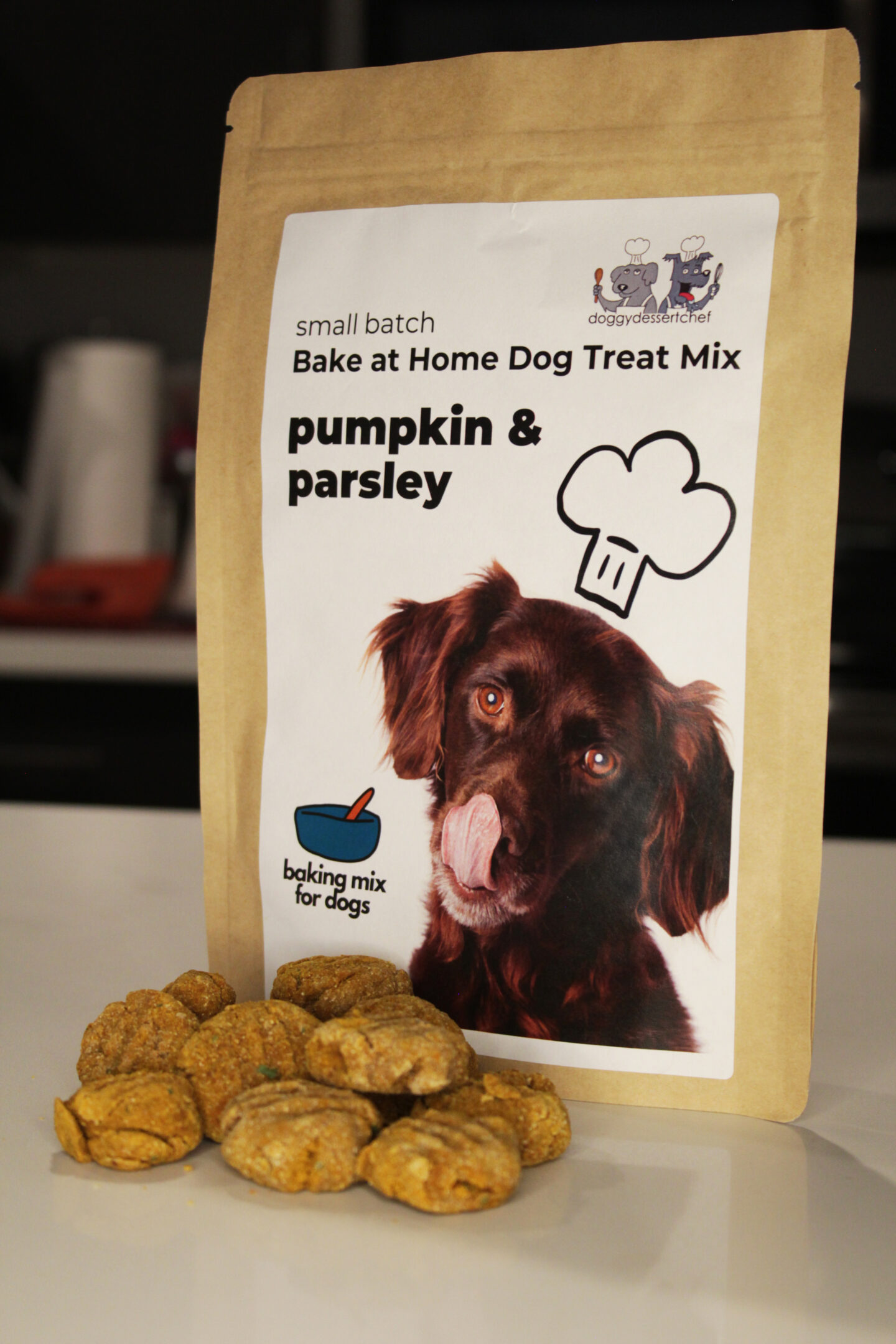 pumpkin and parsley dog treat mix