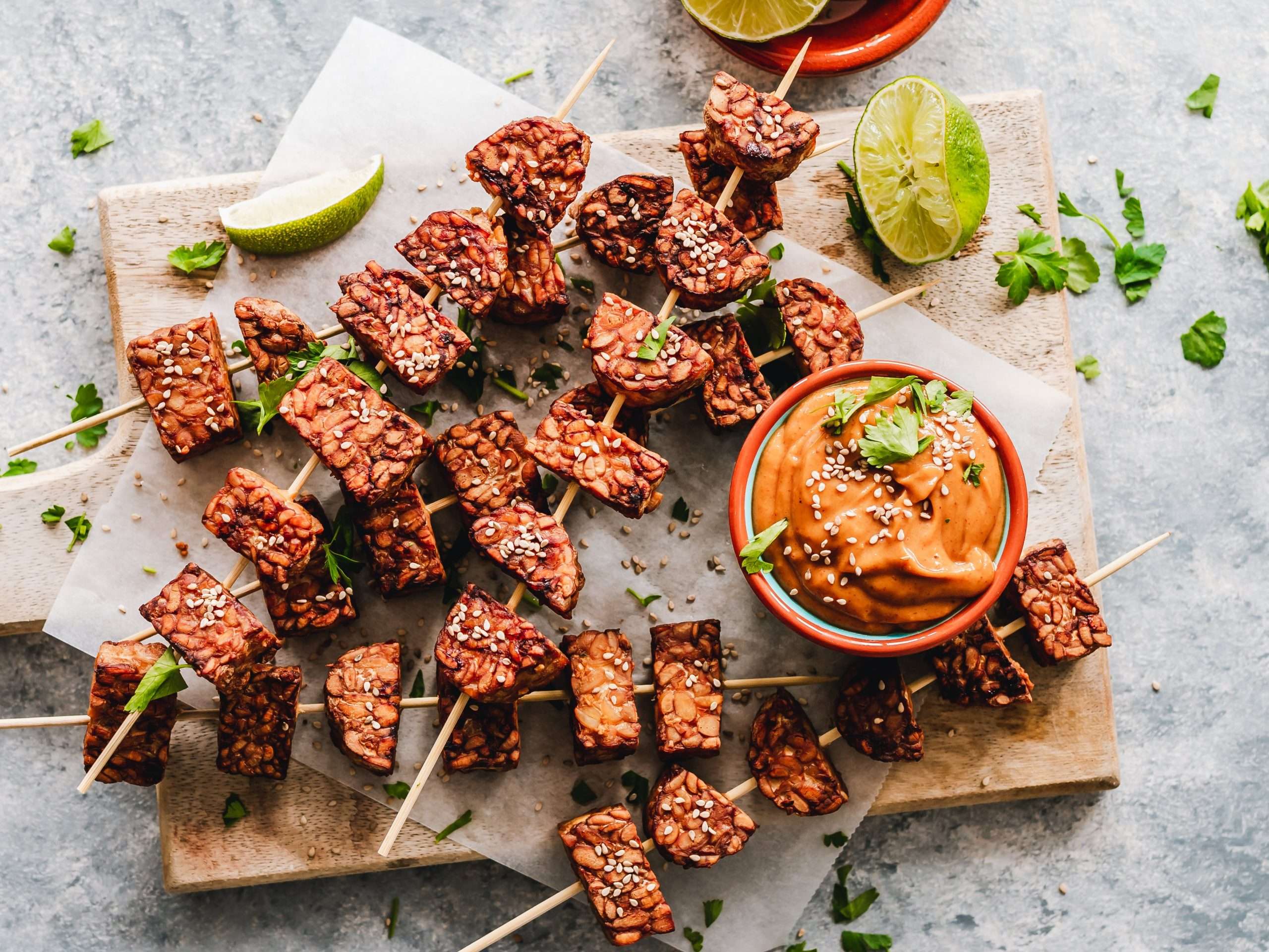 Sesame Tempeh Skewers