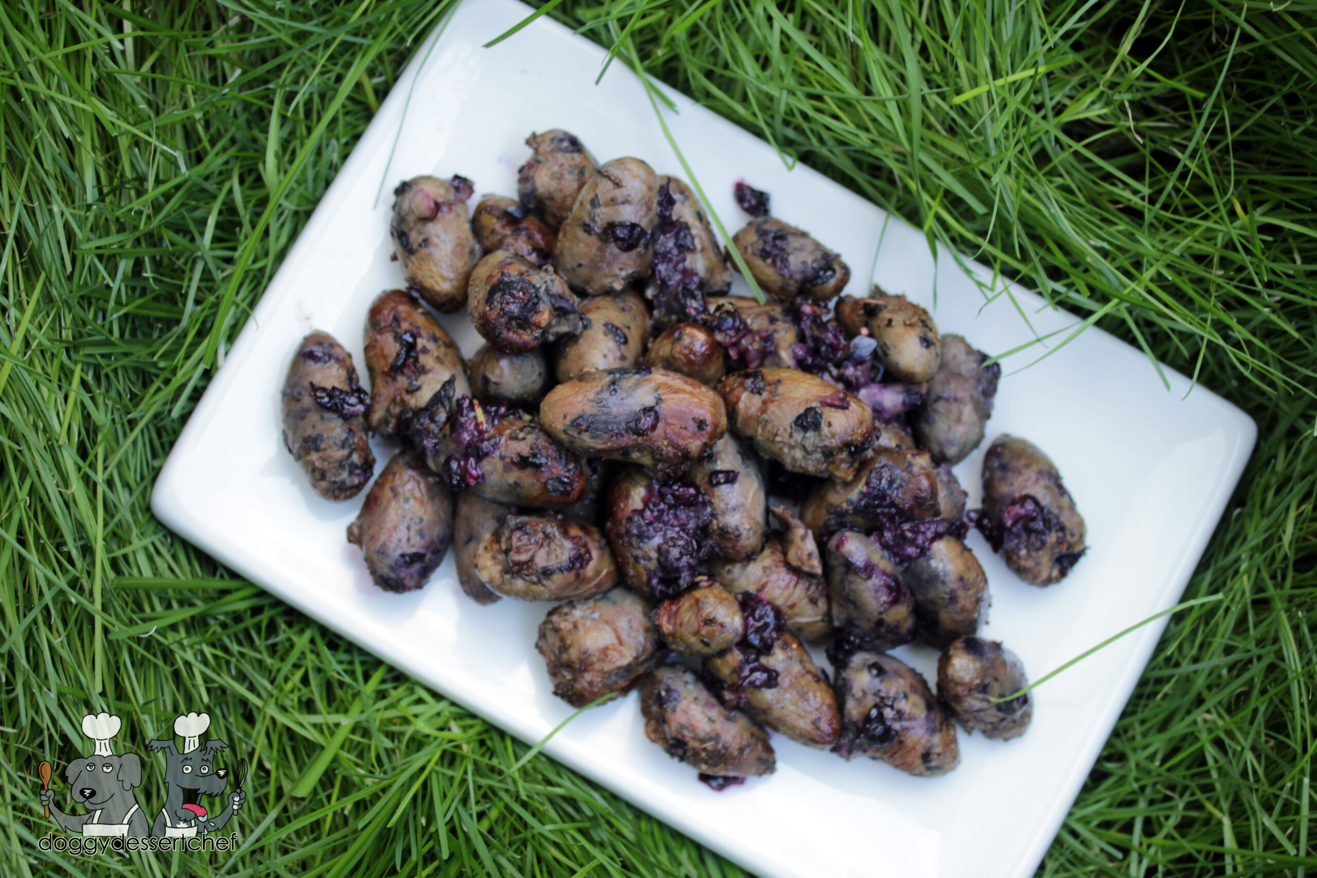 Air Fryer Blueberry & Basil Chicken Heart Dog Treat Recipe