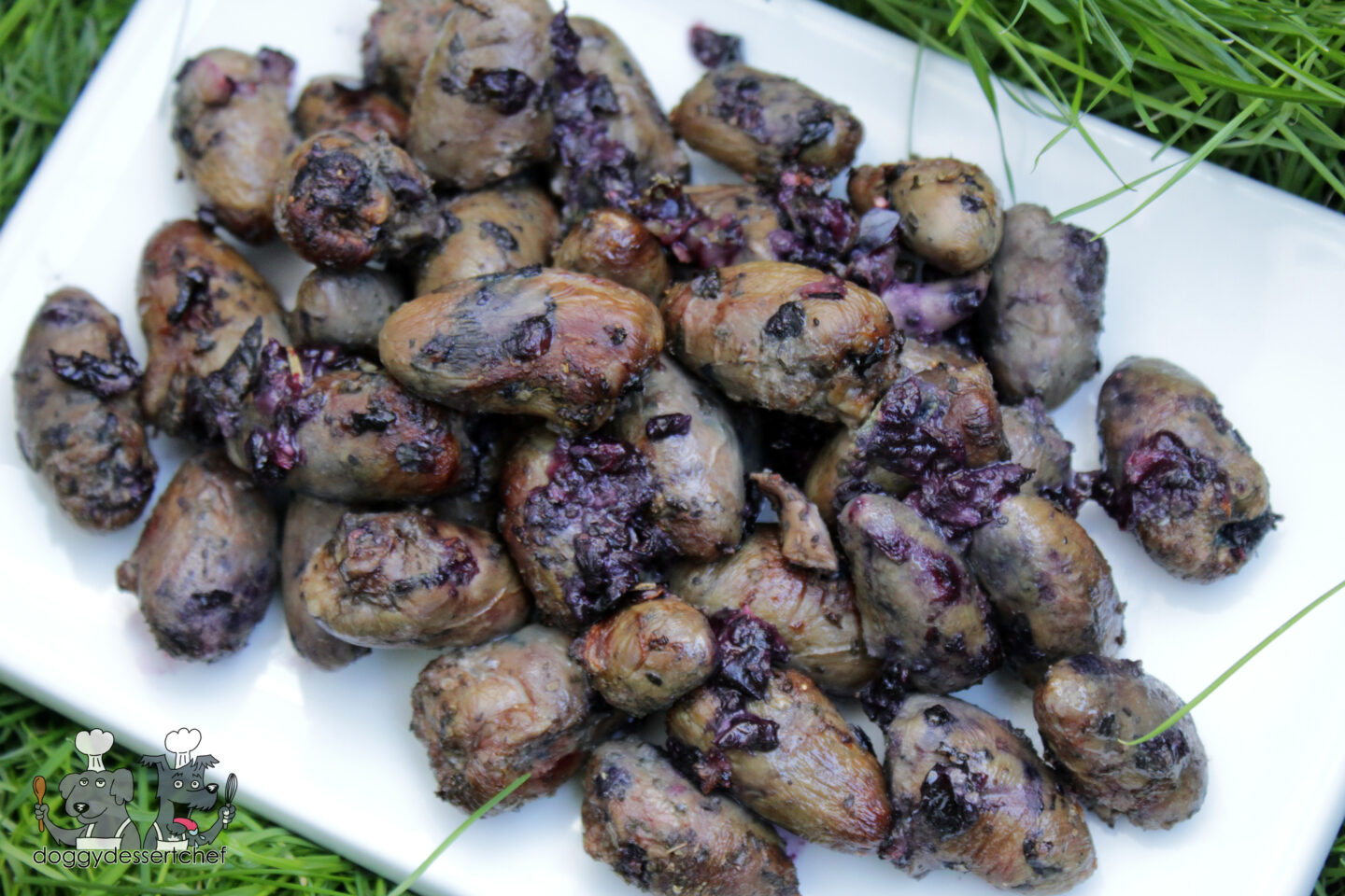 Air Fryer Blueberry & Basil Chicken Heart Dog Treat Recipe