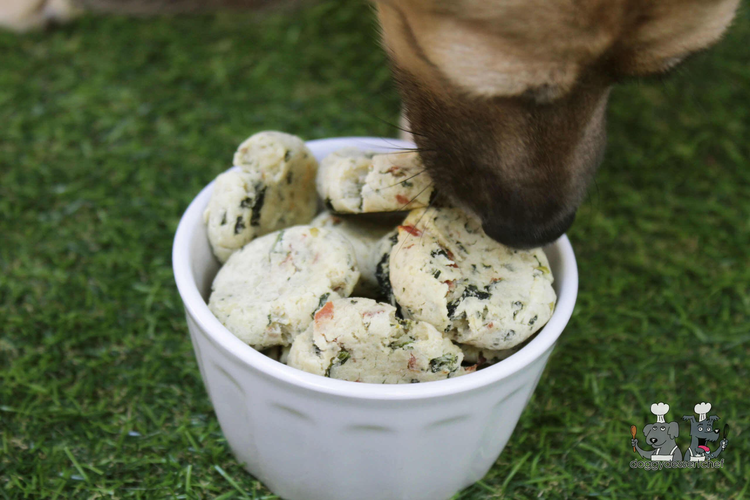 spinach & apple prosciutto dog treats