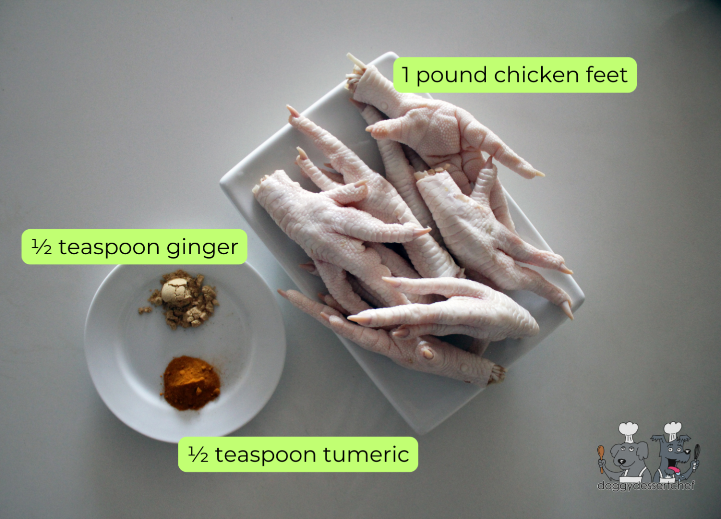 ginger turmeric chicken feet dog treat recipe