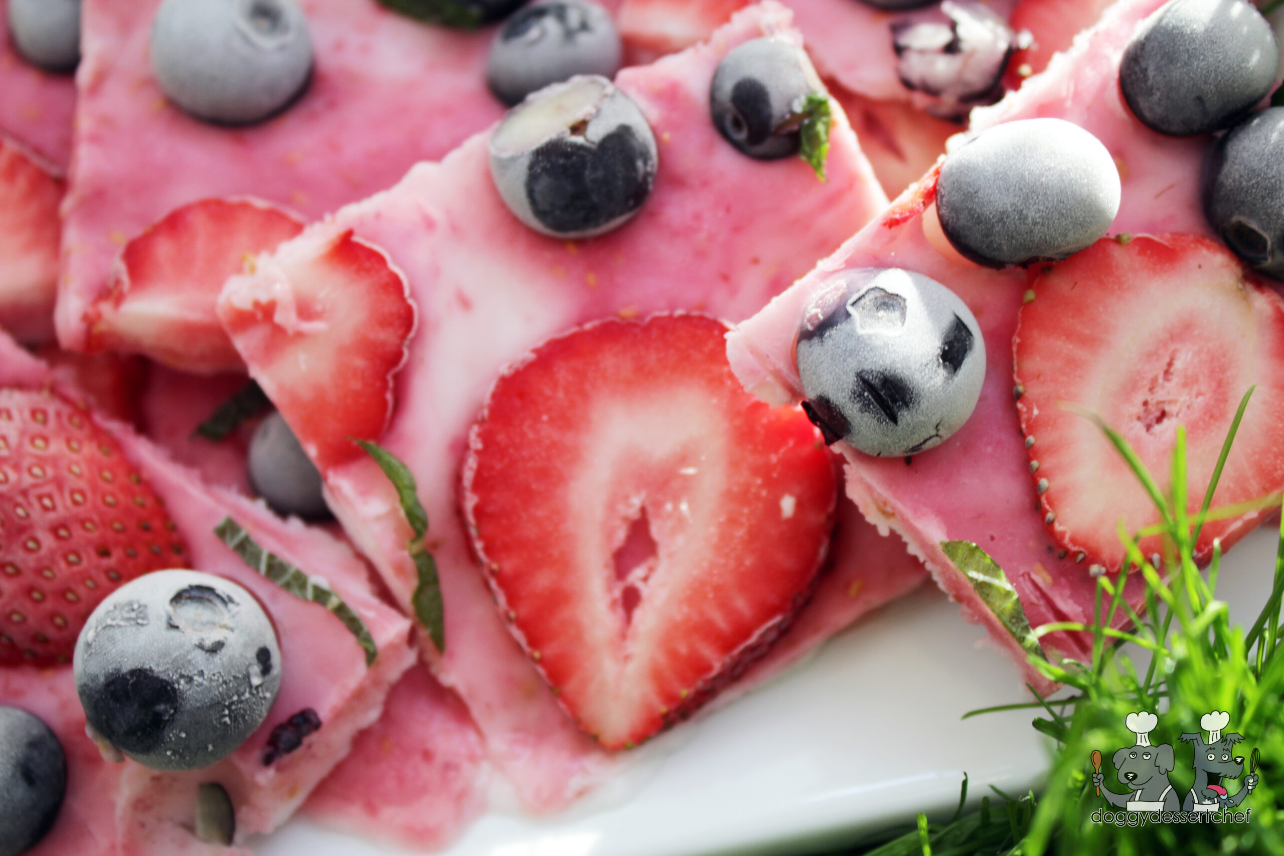 Red, White & Blue Yogurt Bark Dog Treat Recipe